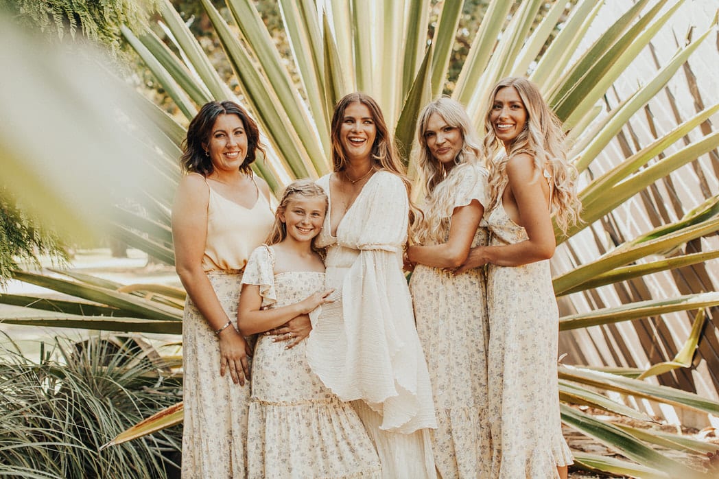 Nicole and Choppie - Gisborne Wedding captured by Oriwia Soutar.
Free spirit in her Daughters of Simone gown; a seventies silhouette, fluted sleeves. Bohemian bride. Featured on Wild Hearts, New Zealand. Bridesmaids. 